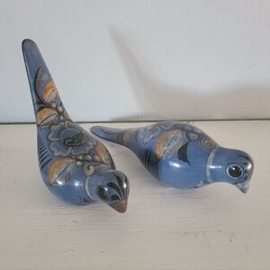 Vintage Pair of Tonala Birds Mexican Folk Art